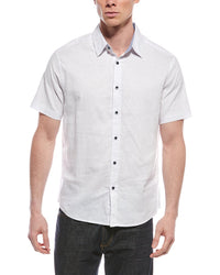 Report Collection Linen-Blend Sport Shirt White