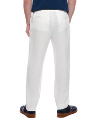 Tahari Woven Flat Front Linen-Blend Pant