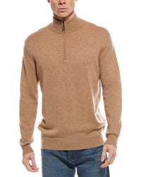 Forte Cashmere Mock Neck Cashmere 1/4-Zip Sweater