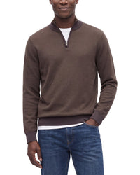 Raffi Birdseye 1/4-Zip Mock Neck Sweater