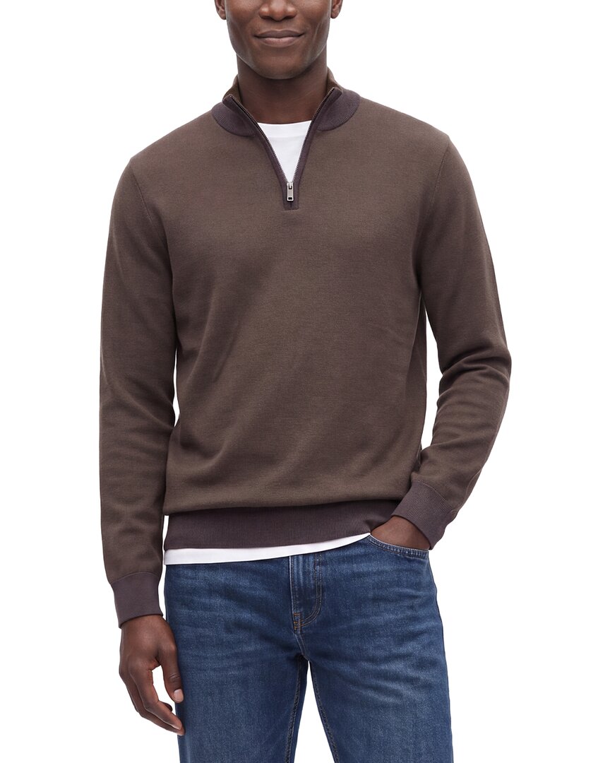 Raffi Birdseye 1/4-Zip Mock Neck Sweater