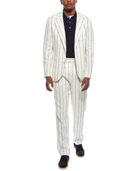 Brunello Cucinelli 2Pc Wool, Linen, & Silk-Blend Suit With Pleated Pant