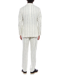 Brunello Cucinelli 2Pc Wool, Linen, & Silk-Blend Suit With Pleated Pant