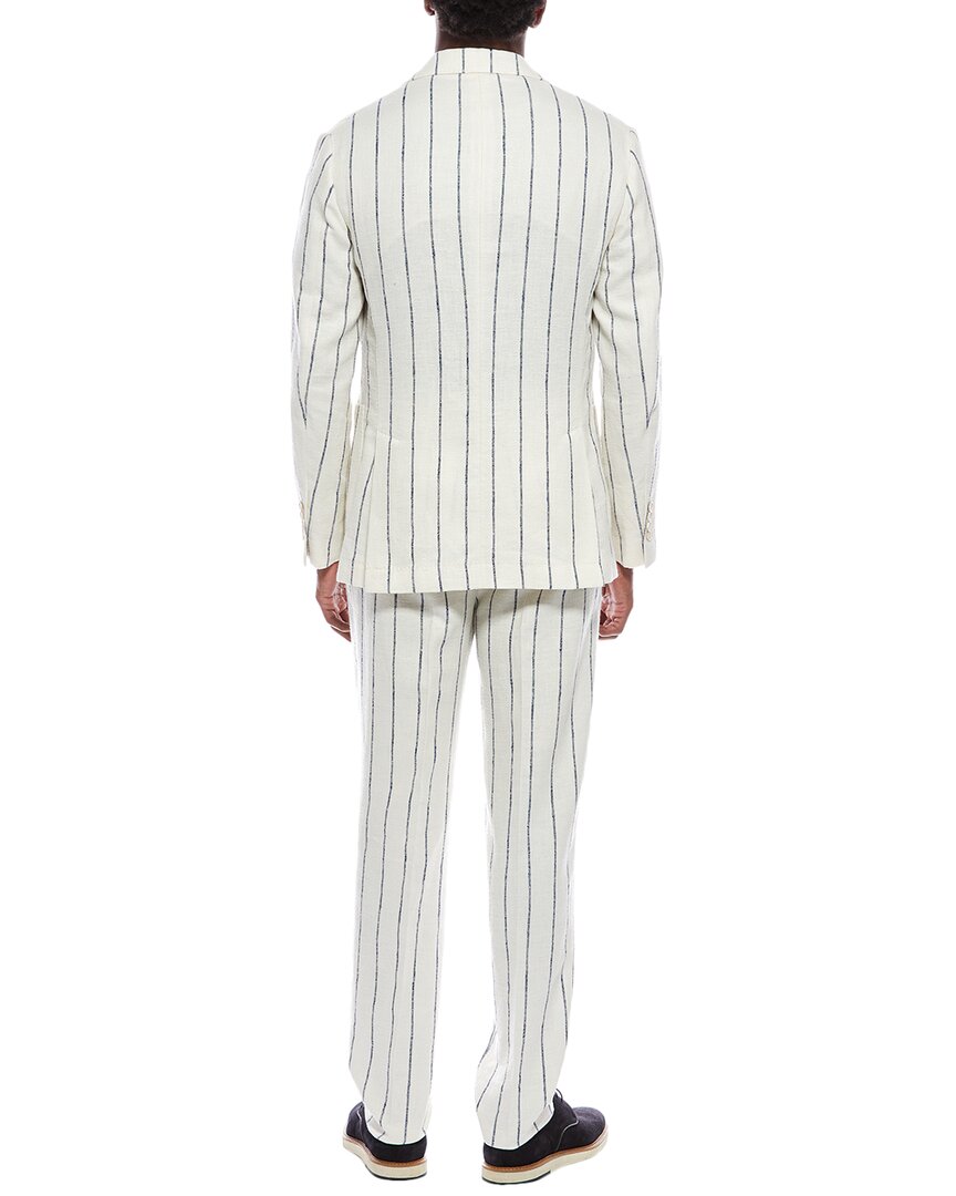 Brunello Cucinelli 2Pc Wool, Linen, & Silk-Blend Suit With Pleated Pant
