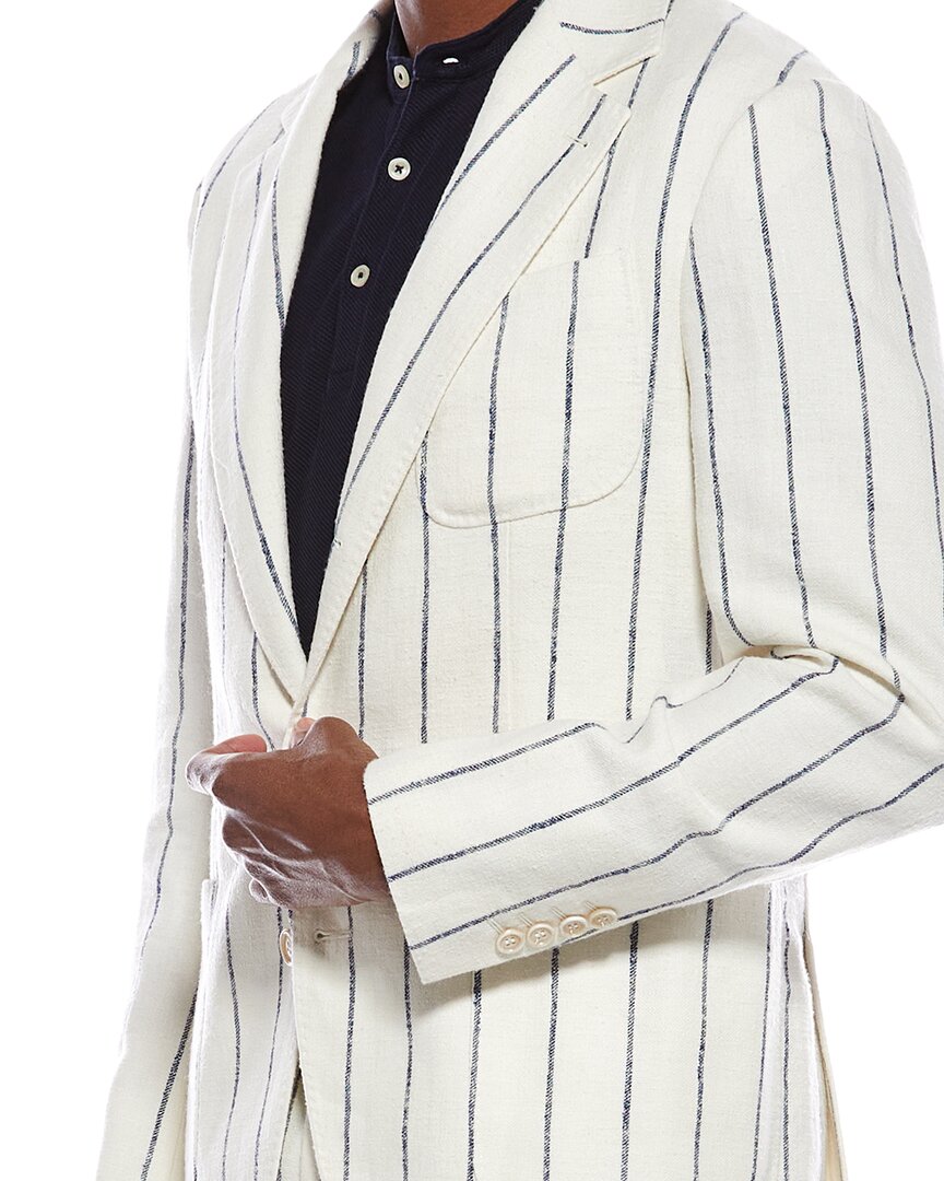 Brunello Cucinelli 2Pc Wool, Linen, & Silk-Blend Suit With Pleated Pant