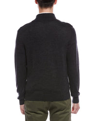 Bruno Magli Plaited 1/4-Zip Merino Wool Mock Neck Sweater