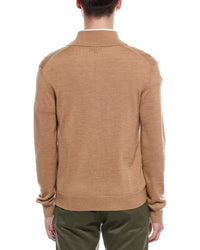 Bruno Magli Plaited 1/4-Zip Merino Wool Mock Neck Sweater