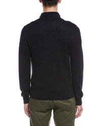 Bruno Magli Textured 1/4-Zip Merino Wool Mock Neck Sweater