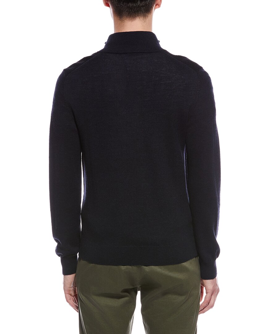 Bruno Magli Textured 1/4-Zip Merino Wool Mock Neck Sweater