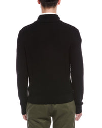Bruno Magli Textured 1/4-Zip Merino Wool Mock Neck Sweater
