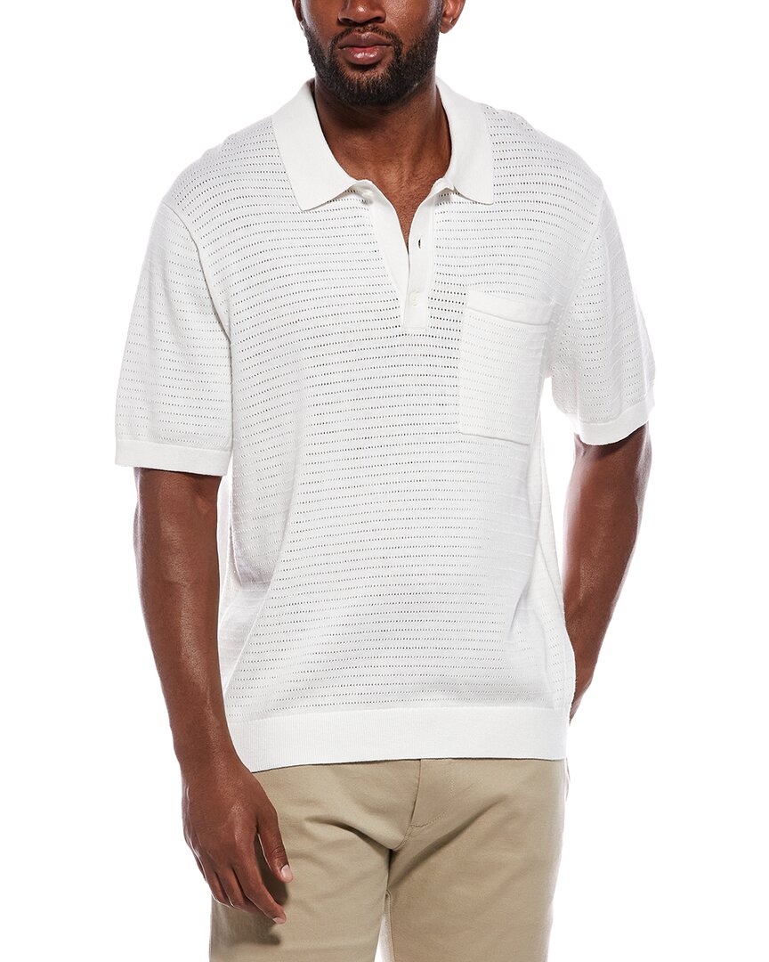 Madewell Madewell Pointelle Stitch Silk-Blend Polo Sweater