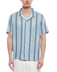 Truth Linen-Blend Shirt Blue