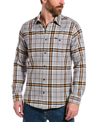 Point Zero Light Brush Flannel Shirt Grey Multi Regular S