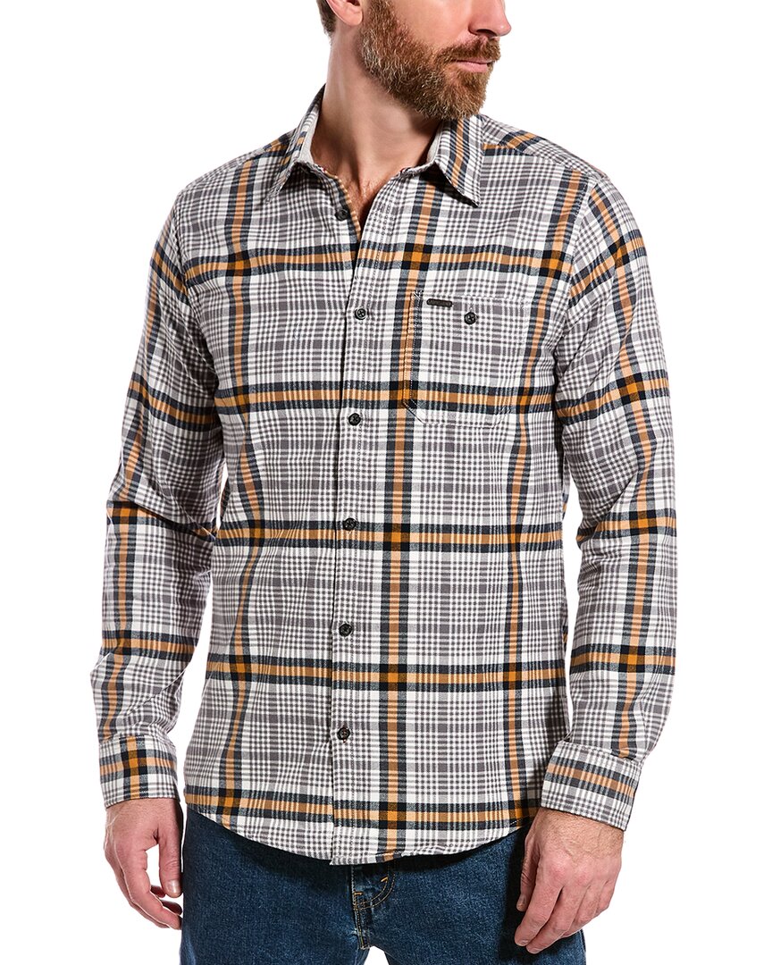 Point Zero Light Brush Flannel Shirt Grey Multi Regular S