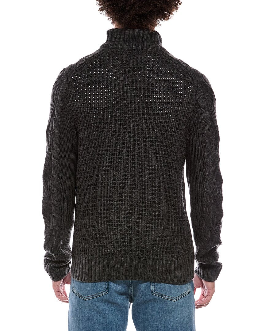 Weatherproof Vintage Chunky Cable Knit Quarter Zip Mock Neck Sweater