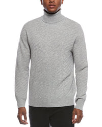 Kier + J Fancy Stitch Wool & Cashmere-Blend Turtleneck Sweater