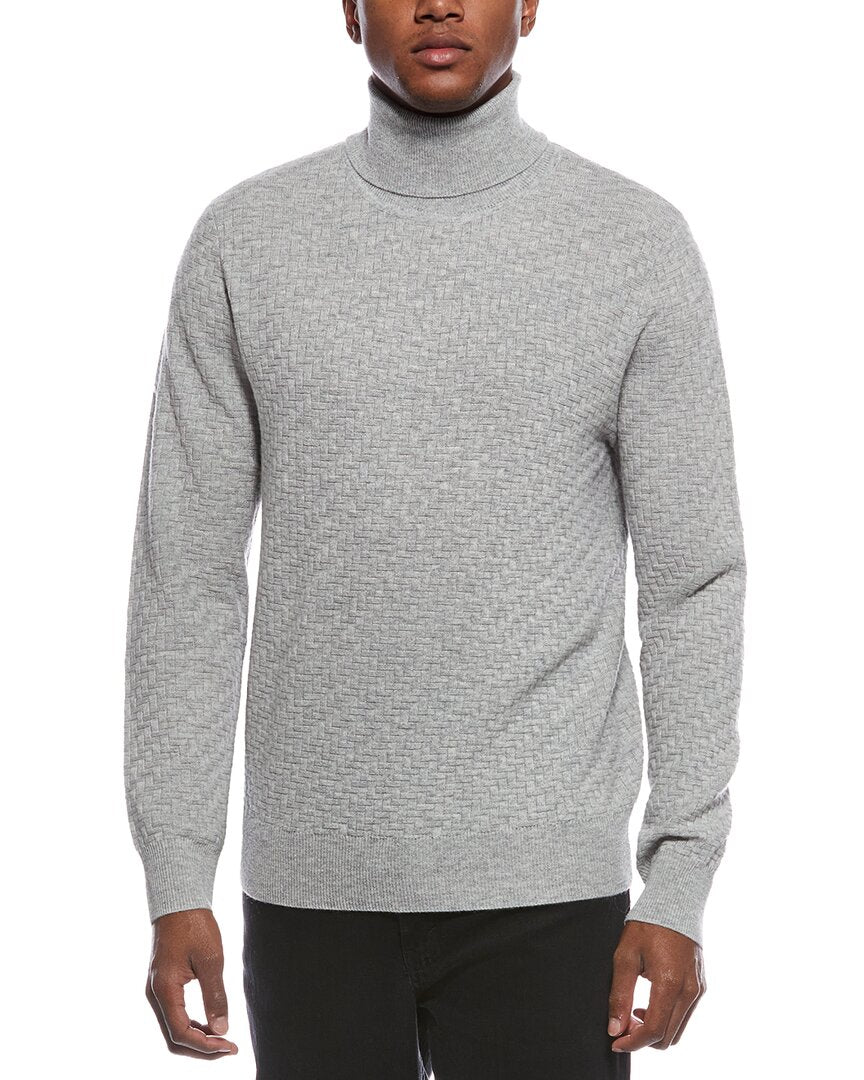 Kier + J Fancy Stitch Wool & Cashmere-Blend Turtleneck Sweater