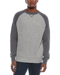 Kier + J Raglan Colorblocked Wool & Cashmere-Blend Crewneck Sweater
