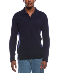 Kier + J Spread Collar Wool & Cashmere-Blend Polo Sweater