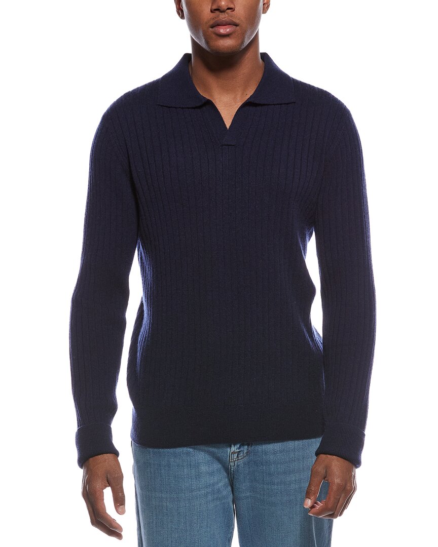 Kier + J Spread Collar Wool & Cashmere-Blend Polo Sweater