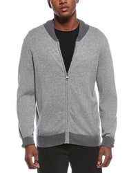 Kier + J College Wool & Cashmere-Blend Zip-Up Cardigan
