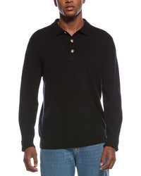 Kier + J Mixed Stitch Wool & Cashmere-Blend Polo Sweater