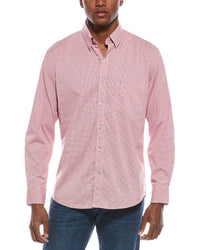 Tailorbyrd Signature Micro Gingham Shirt Red