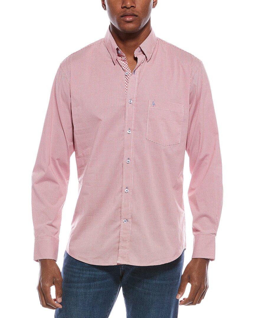 Tailorbyrd Signature Micro Gingham Shirt Red