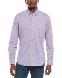 Tailorbyrd Signature Micro Gingham Shirt Purple