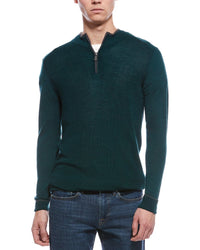 Raffi Raffi English Rib Wool-Blend 1/4-Zip Sweater