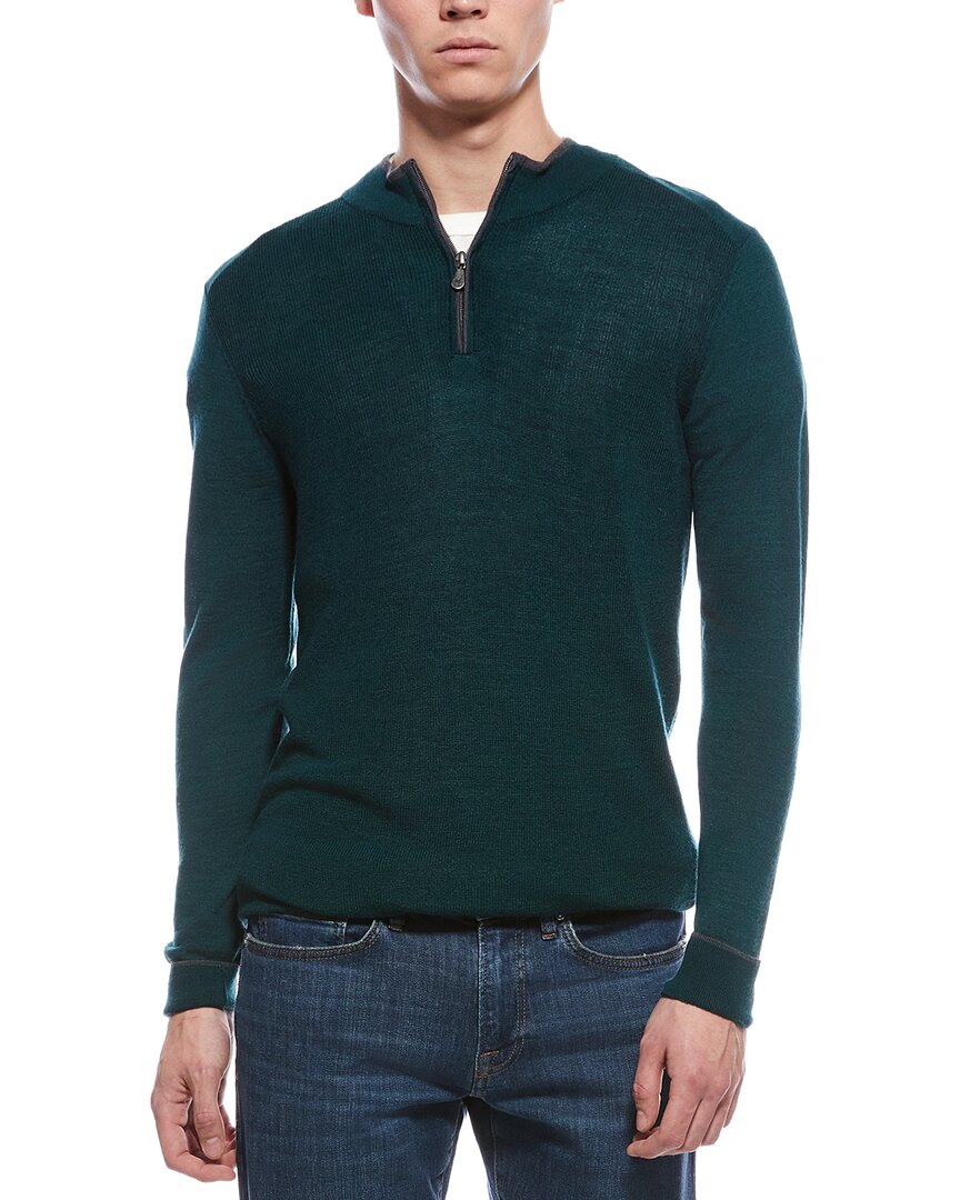 Raffi Raffi English Rib Wool-Blend 1/4-Zip Sweater