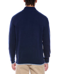 N.Peal Half Button 100% Cashmere Mock Neck Sweater