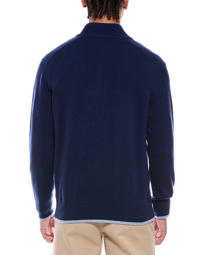 N.Peal Half Button 100% Cashmere Mock Neck Sweater