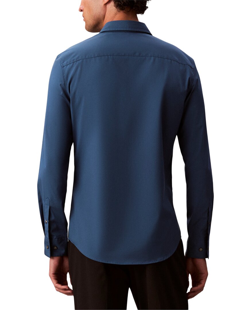 calvin klein stretch dress shirt Calvin Klein Men's Lasting Color Slim Fit Stretch Dress Shirt - Blue