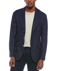 Brunello Cucinelli Linen & Wool-Blend Blazer 48r Multi