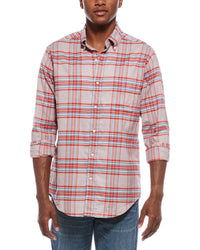 J.Mclaughlin Mens Collis Shirt, S, Red