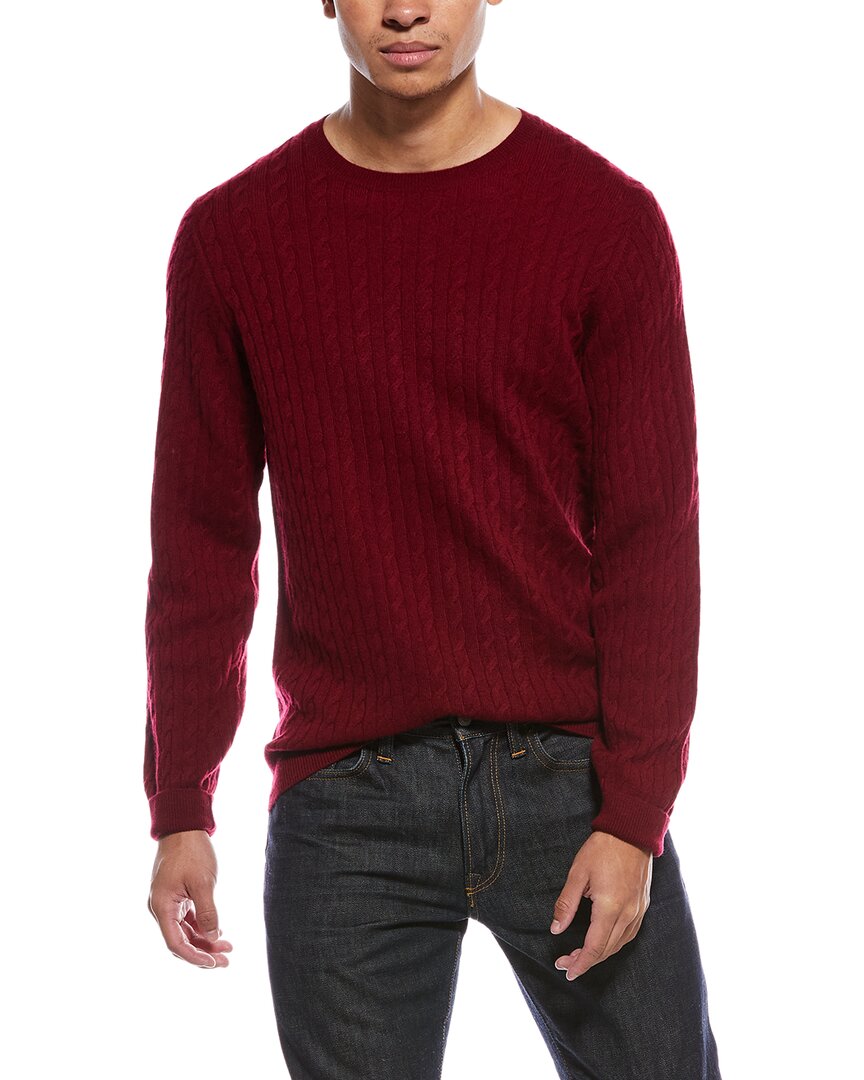 Brodie Cashmere Twist Cable Wool & Cashmere-Blend Crewneck Sweater