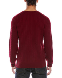 Brodie Cashmere Twist Cable Wool & Cashmere-Blend Crewneck Sweater