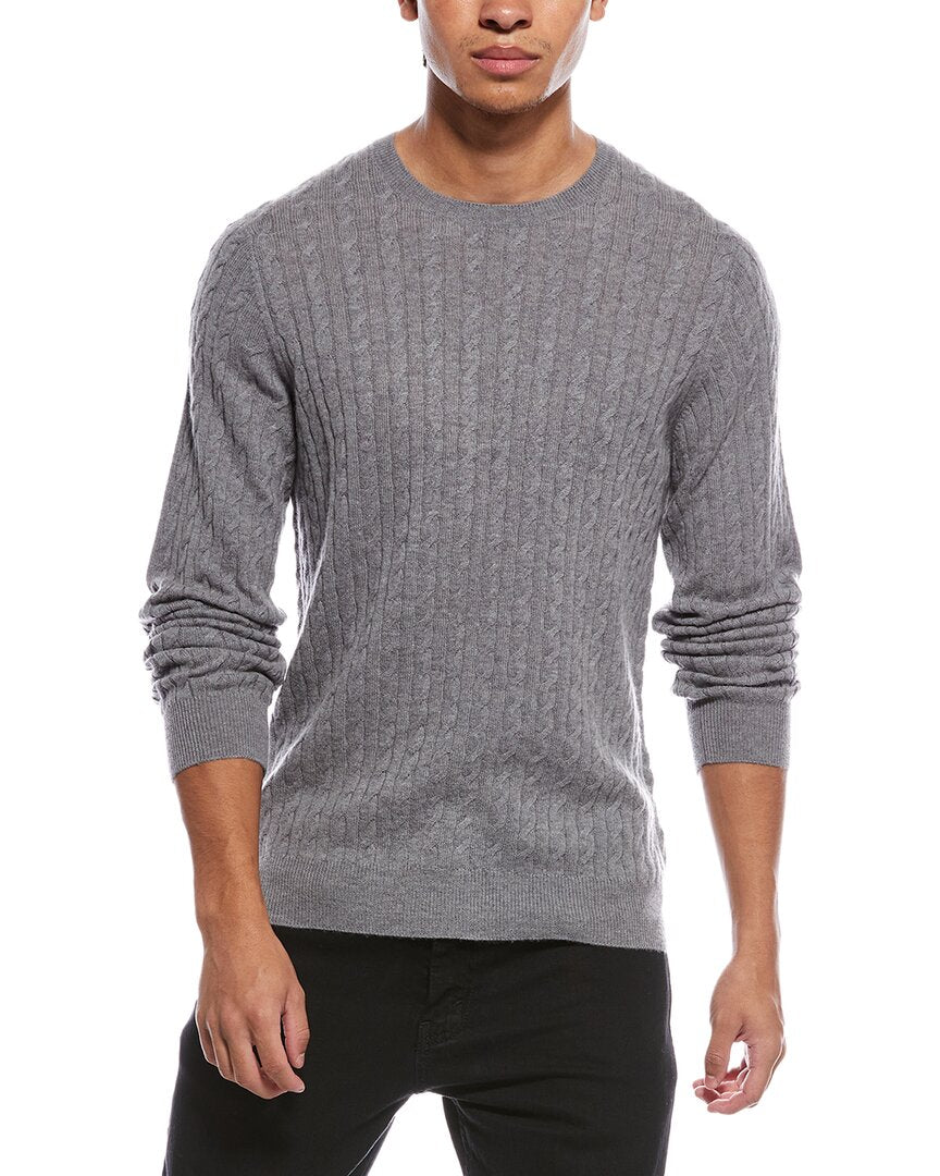 Brodie Cashmere Twist Cable Wool & Cashmere-Blend Crewneck Sweater