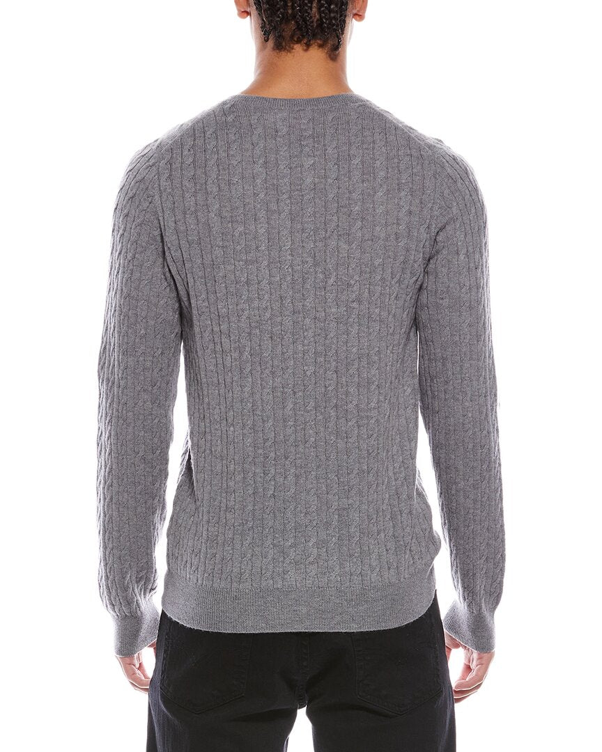 Brodie Cashmere Twist Cable Wool & Cashmere-Blend Crewneck Sweater
