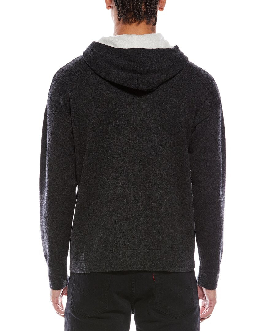 Brodie Cashmere Brodie Cashmere Button Up Wool & Cashmere-Blend Hoodie