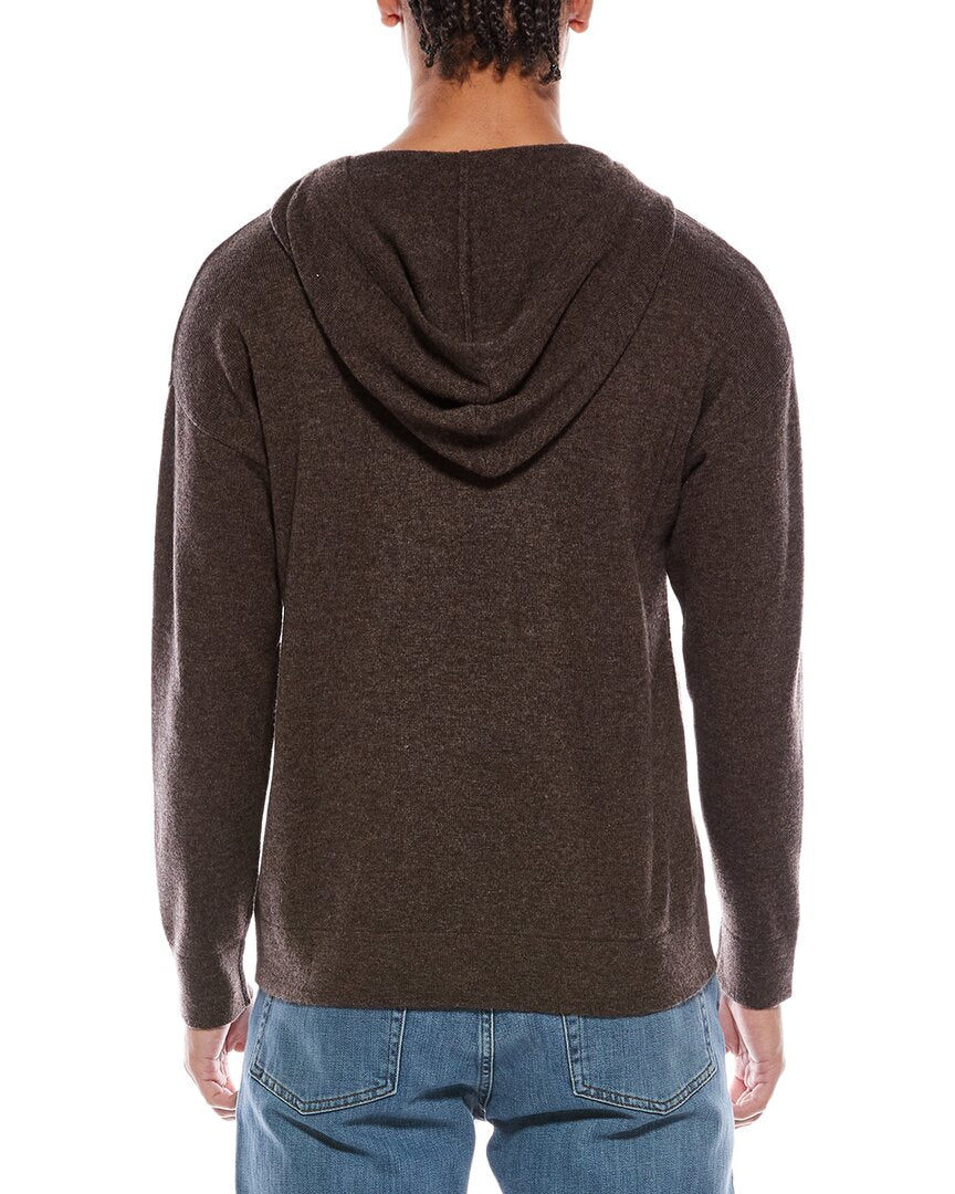 Brodie Cashmere Brodie Cashmere Button Up Wool & Cashmere-Blend Hoodie