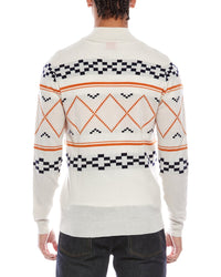 Brodie Cashmere Fairisle Wool & Cashmere-Blend 1/4-Zip Mock Neck Sweater