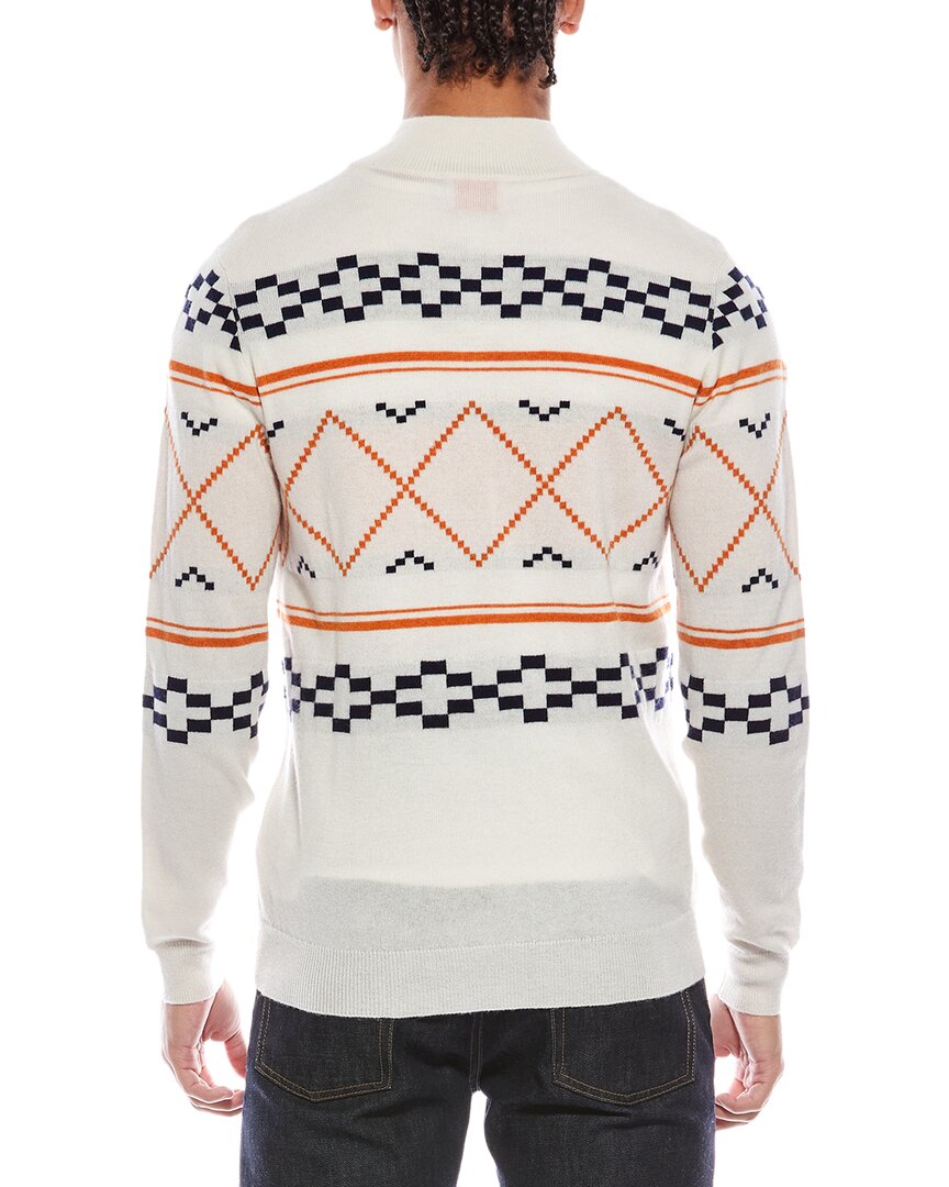 Brodie Cashmere Fairisle Wool & Cashmere-Blend 1/4-Zip Mock Neck Sweater
