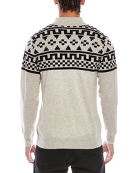 Brodie Cashmere Fairisle Wool & Cashmere-Blend 1/4-Zip Mock Neck Sweater