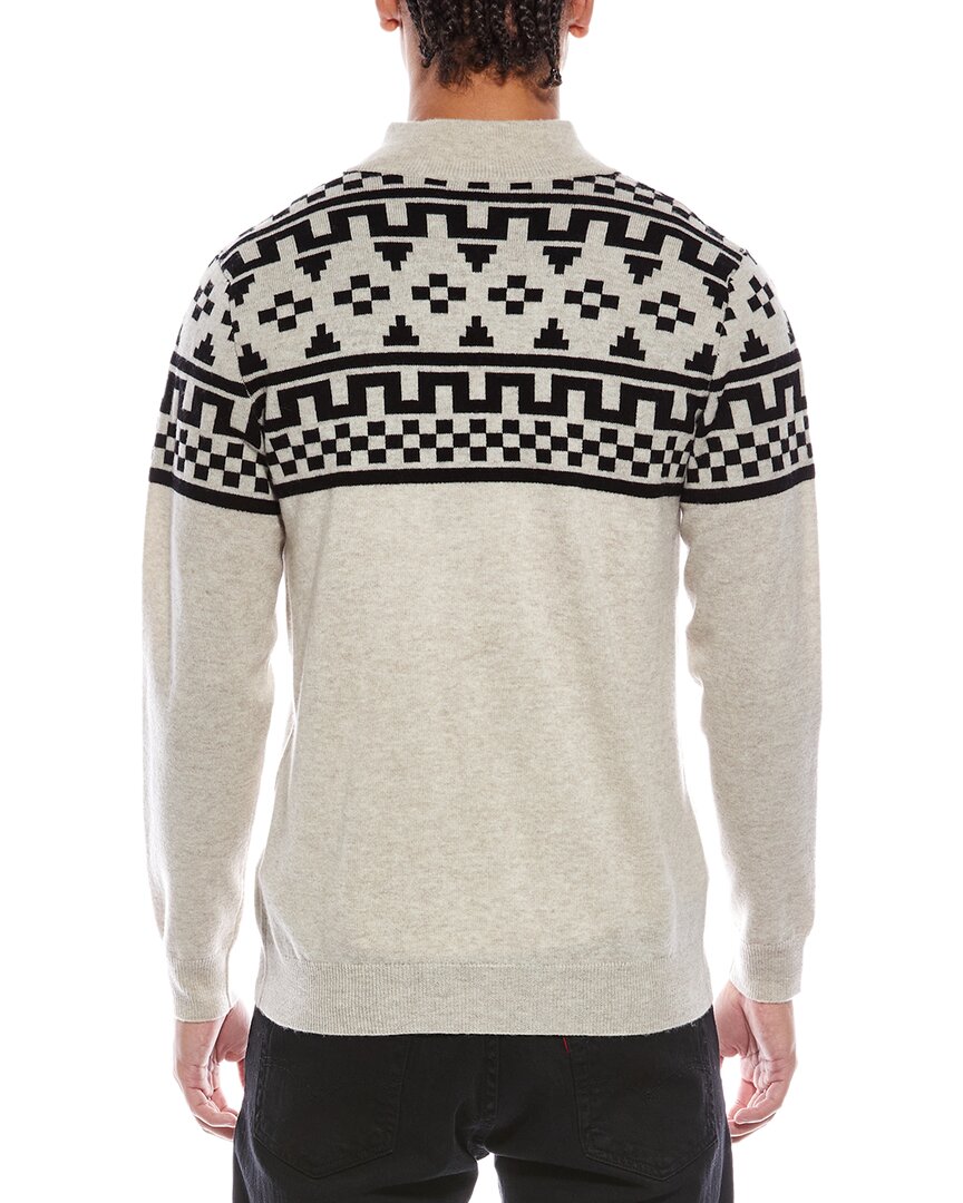 Brodie Cashmere Fairisle Wool & Cashmere-Blend 1/4-Zip Mock Neck Sweater