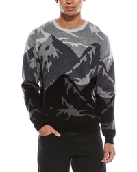 Brodie Cashmere Graphic Mountain Wool & Cashmere-Blend Crewneck Sweater