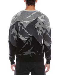 Brodie Cashmere Graphic Mountain Wool & Cashmere-Blend Crewneck Sweater