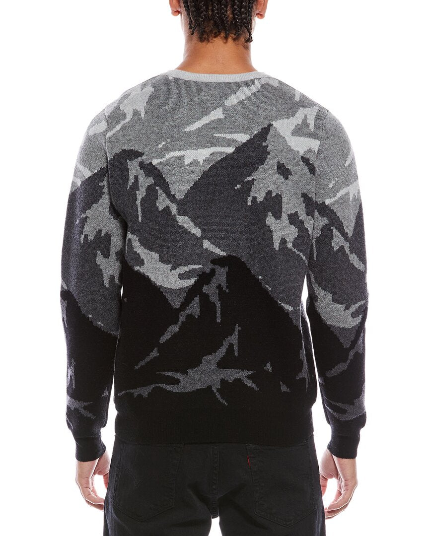 Brodie Cashmere Graphic Mountain Wool & Cashmere-Blend Crewneck Sweater