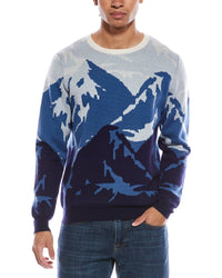 Brodie Cashmere Graphic Mountain Wool & Cashmere-Blend Crewneck Sweater